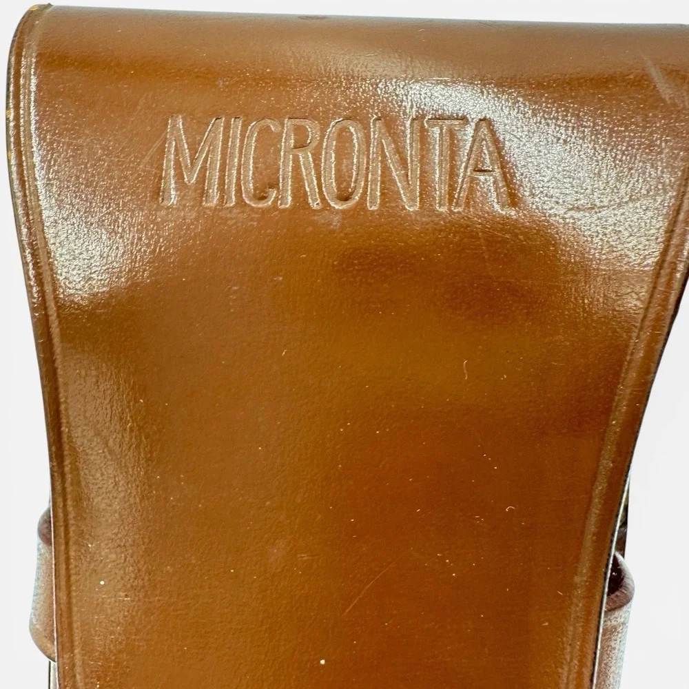 Vintage Micronta No. 150 Bamboo Slide Rule & Leather Case Made In Japan